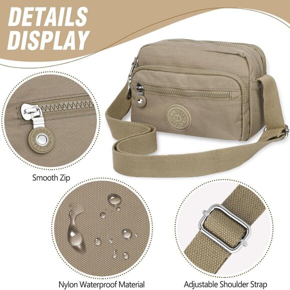 Small Crossbody Bags for Women Nylon Waterproof Lightweight Crossbody Purse Casu - Picture 5 of 7